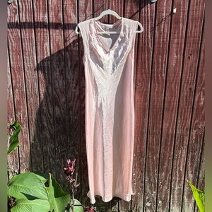 VINTAGE OSCAR‎ DE LA RENTA Pink Label Satin Slip Dress Maxi Negligee S